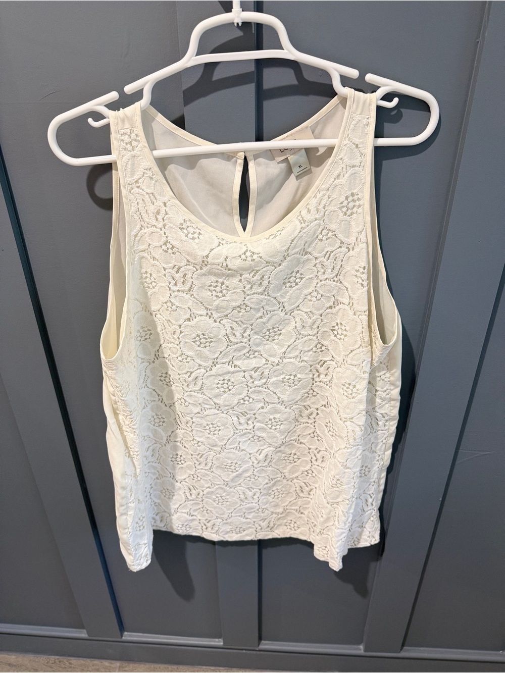 LOFT Cream Lace Tank Top